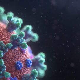 Macro render of the Coronavirus.