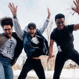 millennials leaping for joy